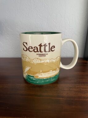 Starbucks Seattle Mug - Cream, Green, and Tan